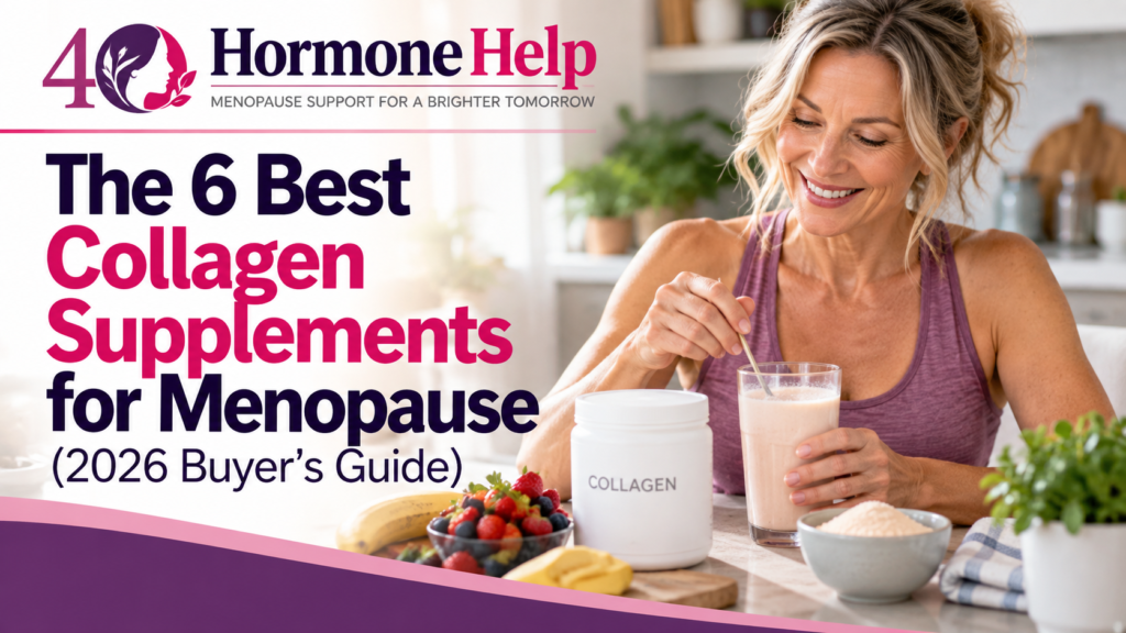 Woman using collagen supplements for menopause.