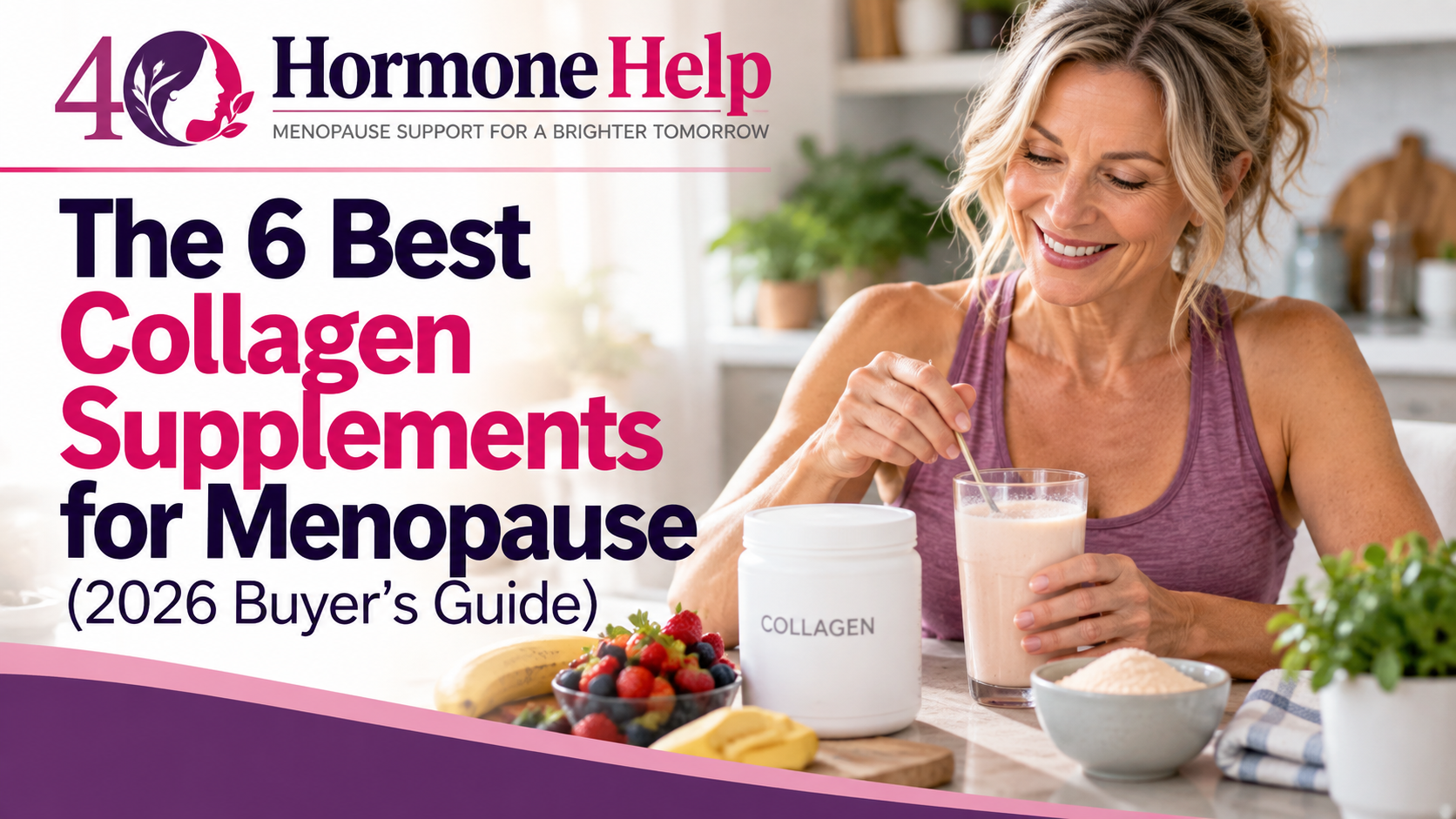 Woman using collagen supplements for menopause.
